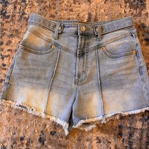 Juicy Couture High Waisted V-front Light Denim Jean Shorts